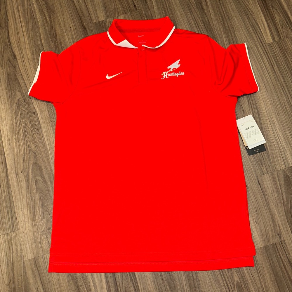 Nike Huntingdon Polo Shirt‎ Mens Large Red White Golf Football